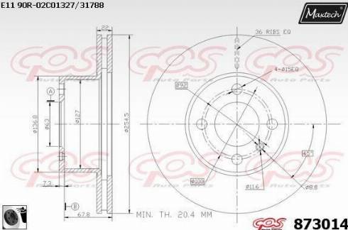 Maxtech 873014.0060 - Bremžu diski www.autospares.lv