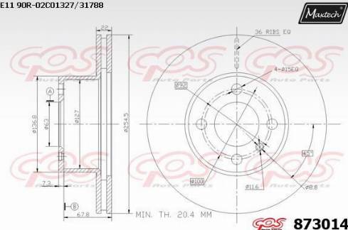 Maxtech 873014.0000 - Bremžu diski www.autospares.lv