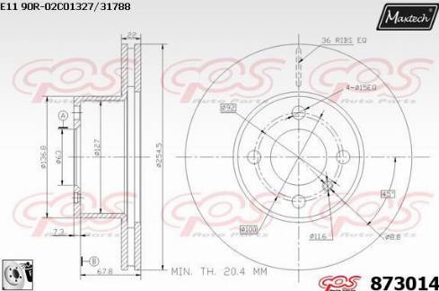 Maxtech 873014.0080 - Bremžu diski www.autospares.lv