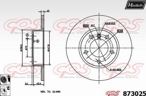 Maxtech 873025.6060 - Тормозной диск www.autospares.lv