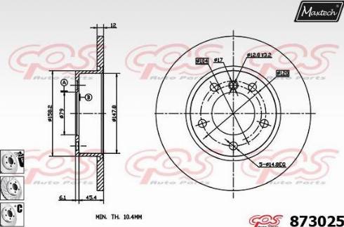 Maxtech 873025.6880 - Тормозной диск www.autospares.lv