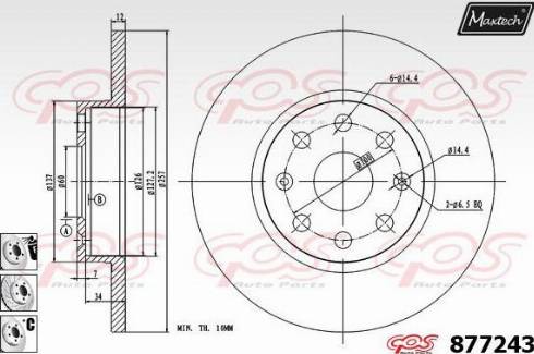 Maxtech 877243.6880 - Bremžu diski www.autospares.lv