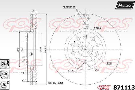 Maxtech 877243 - Bremžu diski www.autospares.lv