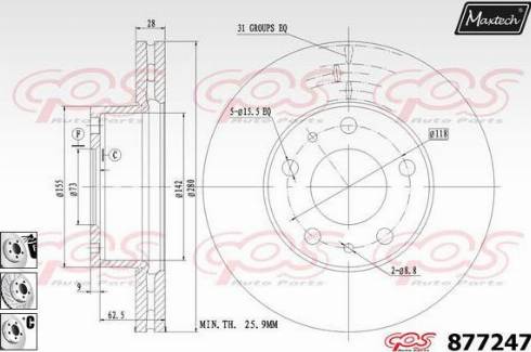 Maxtech 877247.6980 - Bremžu diski autospares.lv