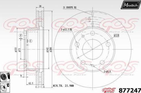 Maxtech 877247.6060 - Bremžu diski autospares.lv