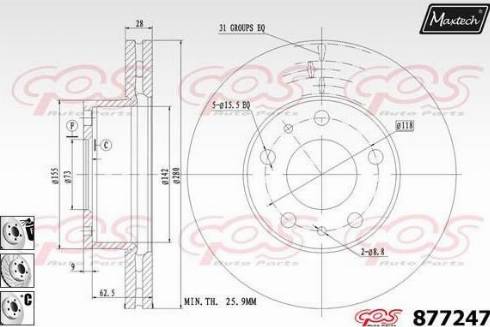 Maxtech 877247.6880 - Bremžu diski autospares.lv