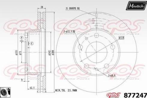 Maxtech 877247.0060 - Bremžu diski autospares.lv