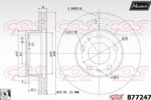 Maxtech 877247.0080 - Bremžu diski autospares.lv