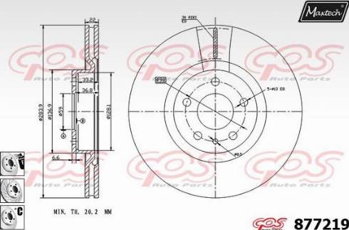 Maxtech 877219.6880 - Bremžu diski www.autospares.lv