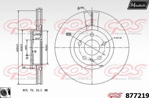 Maxtech 877219.0060 - Bremžu diski www.autospares.lv