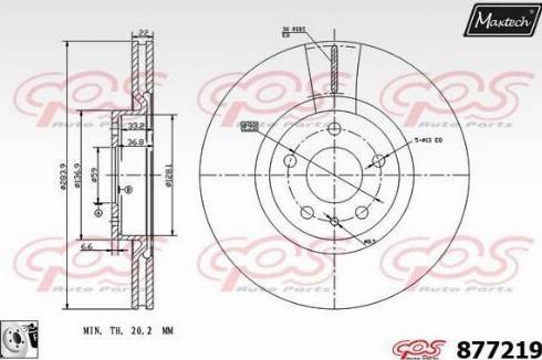 Maxtech 877219.0080 - Bremžu diski www.autospares.lv