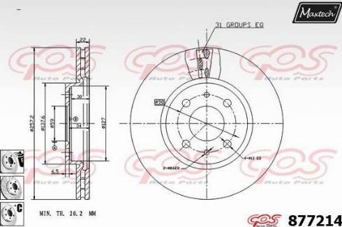 Maxtech 877214.6880 - Bremžu diski www.autospares.lv