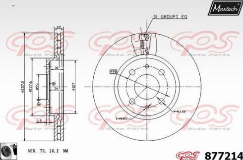 Maxtech 877214.0060 - Bremžu diski www.autospares.lv