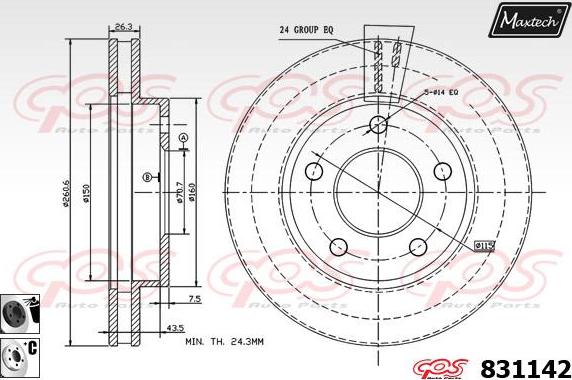 Maxtech 877214 - Bremžu diski www.autospares.lv