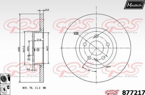 Maxtech 877217.6060 - Bremžu diski www.autospares.lv