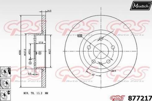 Maxtech 877217.6880 - Bremžu diski www.autospares.lv