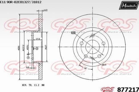 Maxtech 877217.0000 - Bremžu diski www.autospares.lv