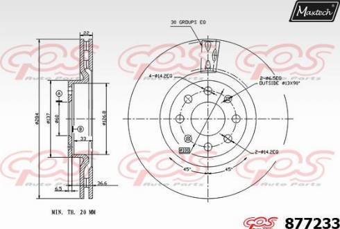 Maxtech 877233.0000 - Bremžu diski www.autospares.lv