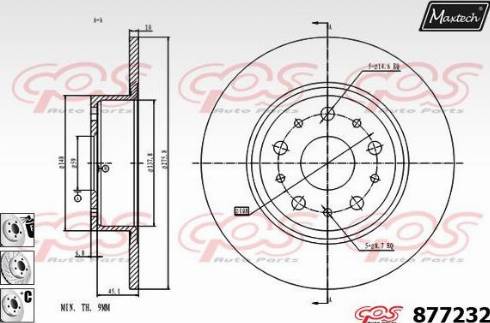 Maxtech 877232.6880 - Bremžu diski www.autospares.lv