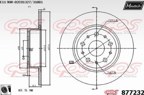 Maxtech 877232.0060 - Bremžu diski www.autospares.lv