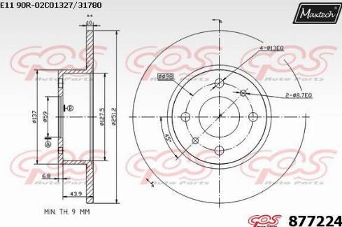 Maxtech 877224.0000 - Bremžu diski www.autospares.lv