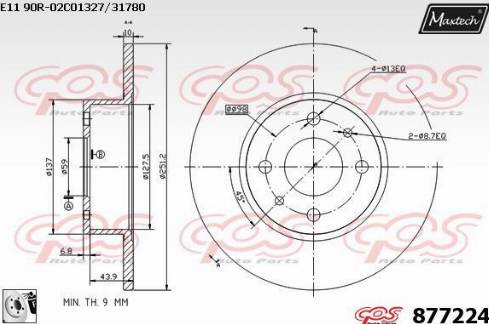 Maxtech 877224.0080 - Bremžu diski www.autospares.lv