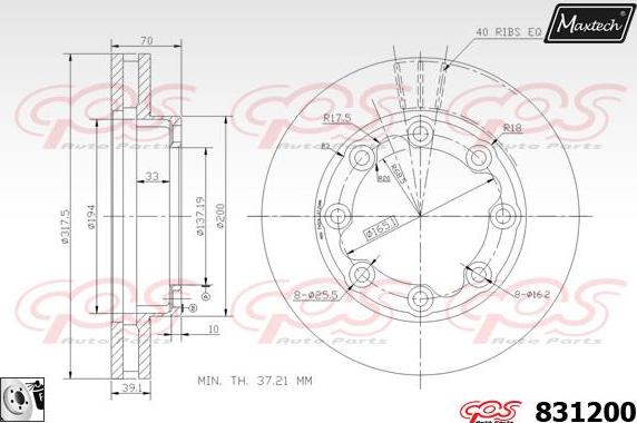 Maxtech 877224 - Bremžu diski www.autospares.lv