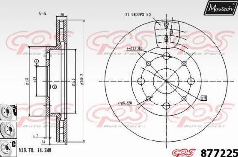 Maxtech 877225.6980 - Bremžu diski www.autospares.lv