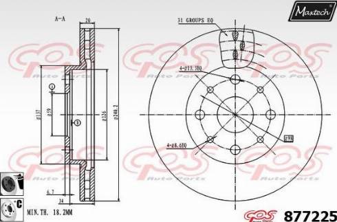 Maxtech 877225.6060 - Bremžu diski www.autospares.lv