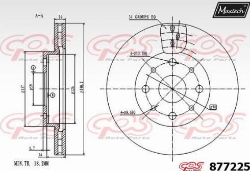 Maxtech 877225.0000 - Bremžu diski www.autospares.lv