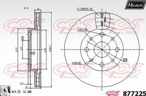 Maxtech 877225.0080 - Bremžu diski www.autospares.lv