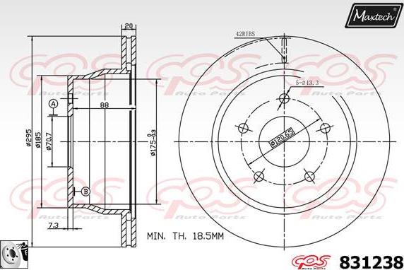 Maxtech 877225 - Bremžu diski www.autospares.lv