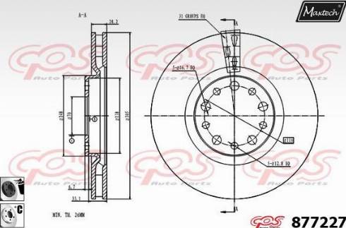 Maxtech 877227.6060 - Bremžu diski www.autospares.lv