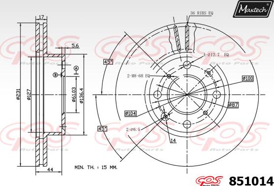 Maxtech 70160094 - Virzītājčaulu komplekts, Bremžu suports autospares.lv