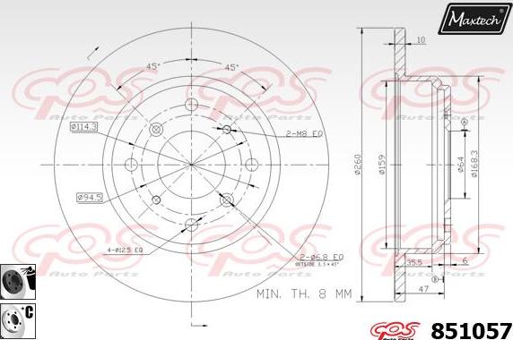 Maxtech 70160033 - Virzītājčaulu komplekts, Bremžu suports autospares.lv