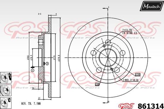 Maxtech 871529 - Bremžu diski www.autospares.lv