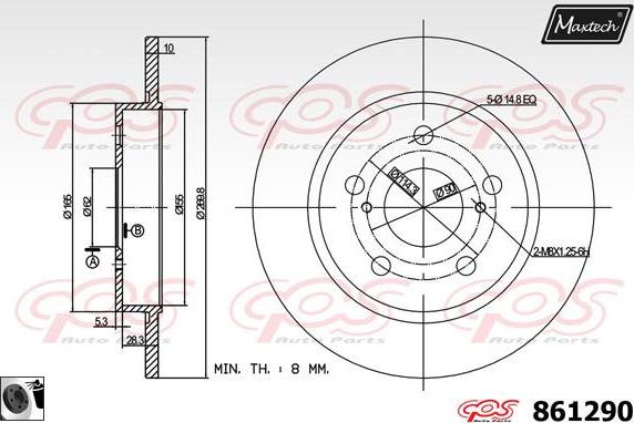 Maxtech 70160151 - Комплект направляющей гильзы, тормозной поршень www.autospares.lv