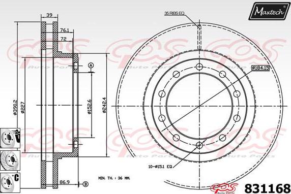 Maxtech 857140 - Bremžu diski autospares.lv