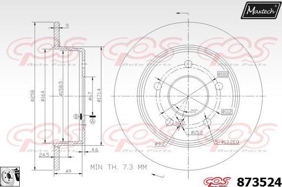 Maxtech 70180016 - Seal, brake caliper piston www.autospares.lv