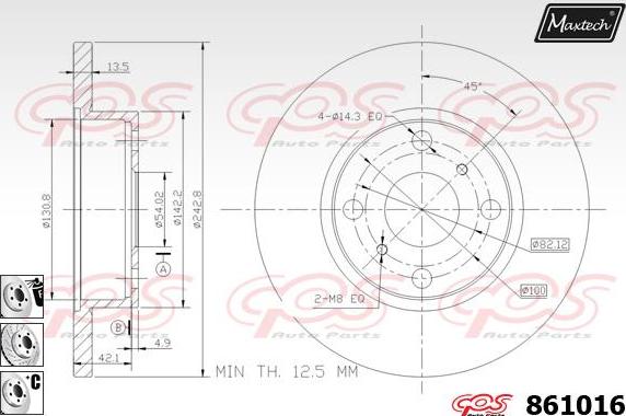 Maxtech 70180433 - Blīve, Bremžu suporta virzulītis autospares.lv