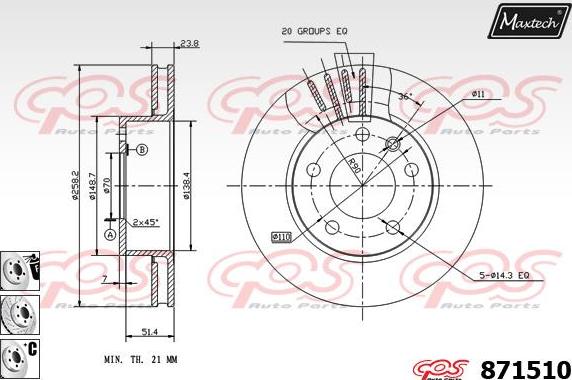 Maxtech 70180196 - Blīve, Bremžu suporta virzulītis www.autospares.lv