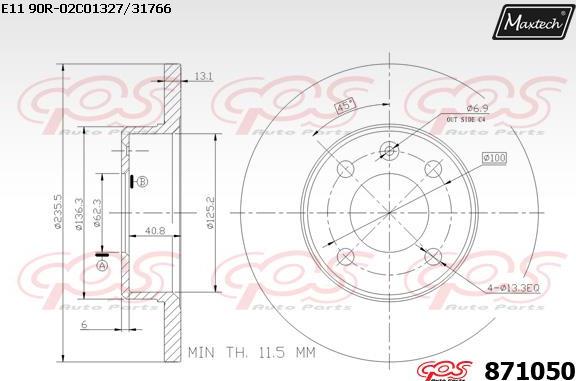 Maxtech 70180368 - Blīve, Bremžu suporta virzulītis autospares.lv