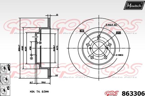 Maxtech 70180334 - Blīve, Bremžu suporta virzulītis autospares.lv