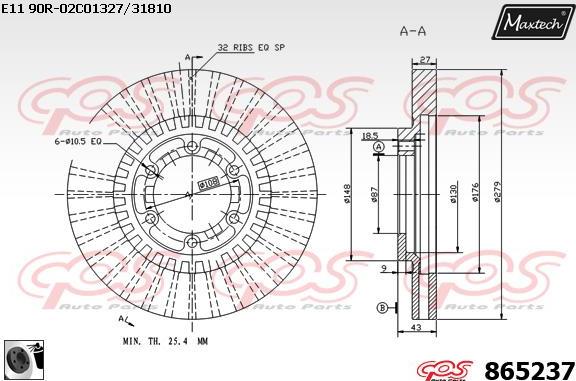 Maxtech 70180331 - Seal, brake caliper piston www.autospares.lv