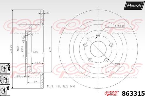 Maxtech 70180332 - Blīve, Bremžu suporta virzulītis www.autospares.lv