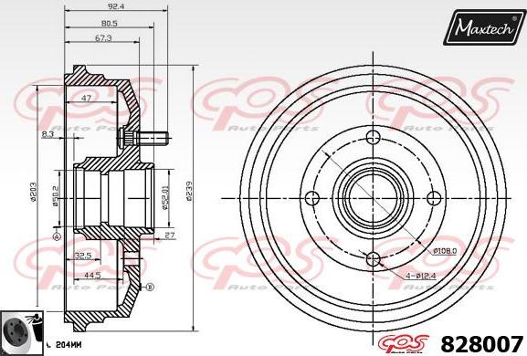 Maxtech 70180325 - Blīve, Bremžu suporta virzulītis autospares.lv