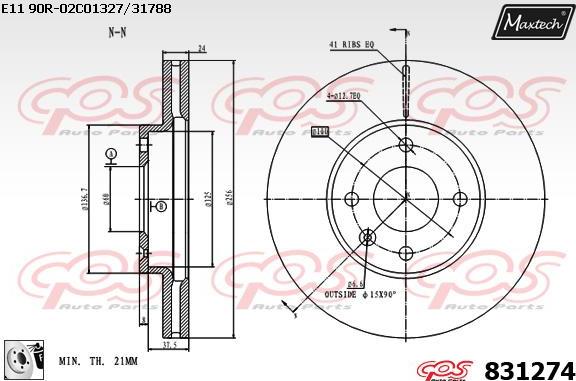 Maxtech 70180259 - Прокладка, поршень корпуса скобы тормоза www.autospares.lv