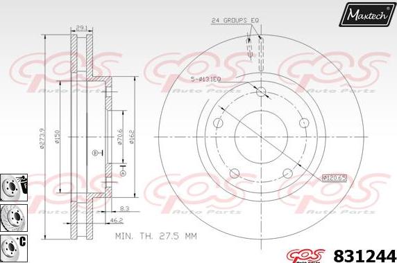 Maxtech 827025 - Bremžu diski autospares.lv