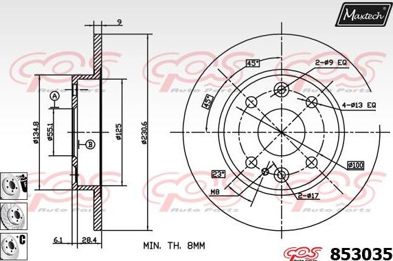 Maxtech 70203035 - Remkomplekts, Bremžu suports autospares.lv