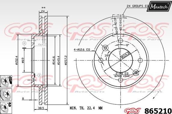 Maxtech 70200563 - Ремкомплект, тормозной суппорт www.autospares.lv